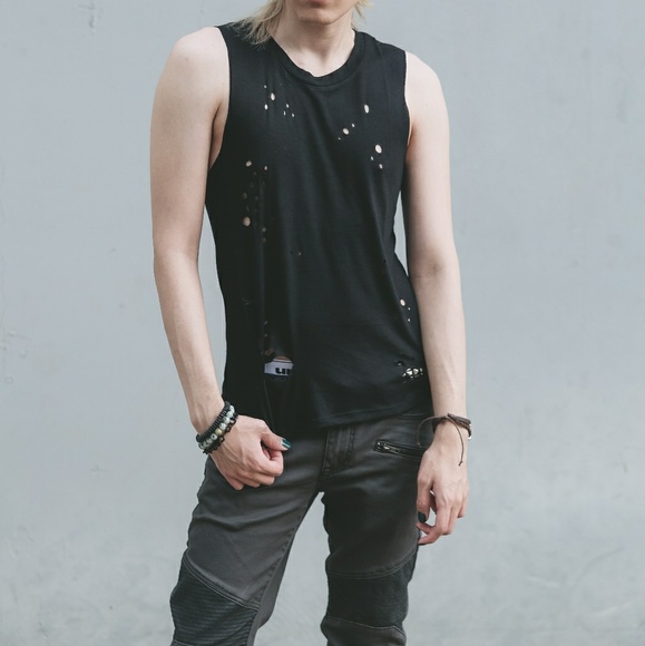 Rue21 Other - Rue21 Black Moth Eaten Tank Top Sleeveless Grunge